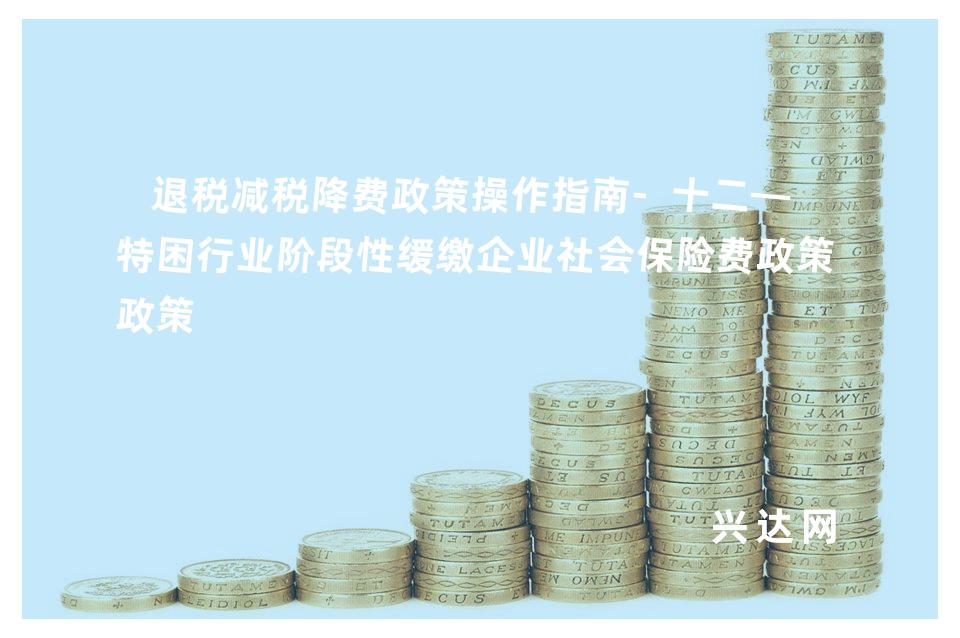 退税减税降费政策操作指南-十二——特困行业阶段性缓缴企业社会保险费政策 