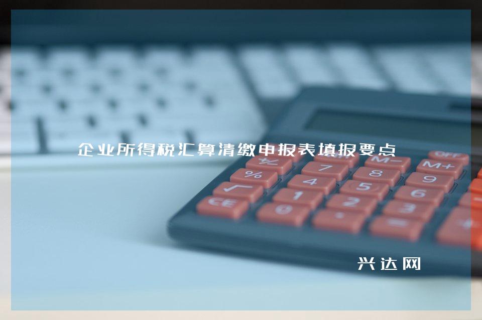 企业所得税汇算清缴申报表填报要点 